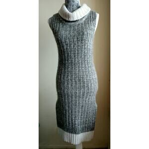 Rag & Bone Makenna Sweater Dress Colorblock Funnel Knit Gray XXS NWOT